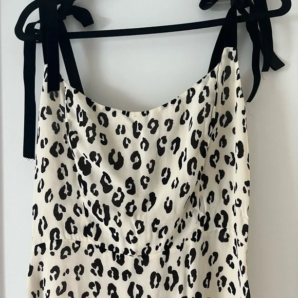 Reformation Leopard Print Dress with Black Straps - Picture 2 of 11